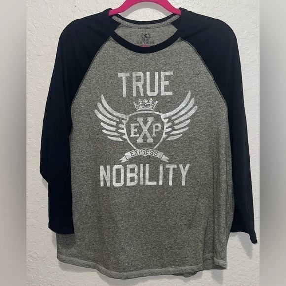 Express "True Nobility"  Women's Raglan T-Shirt - Picture 1 of 8